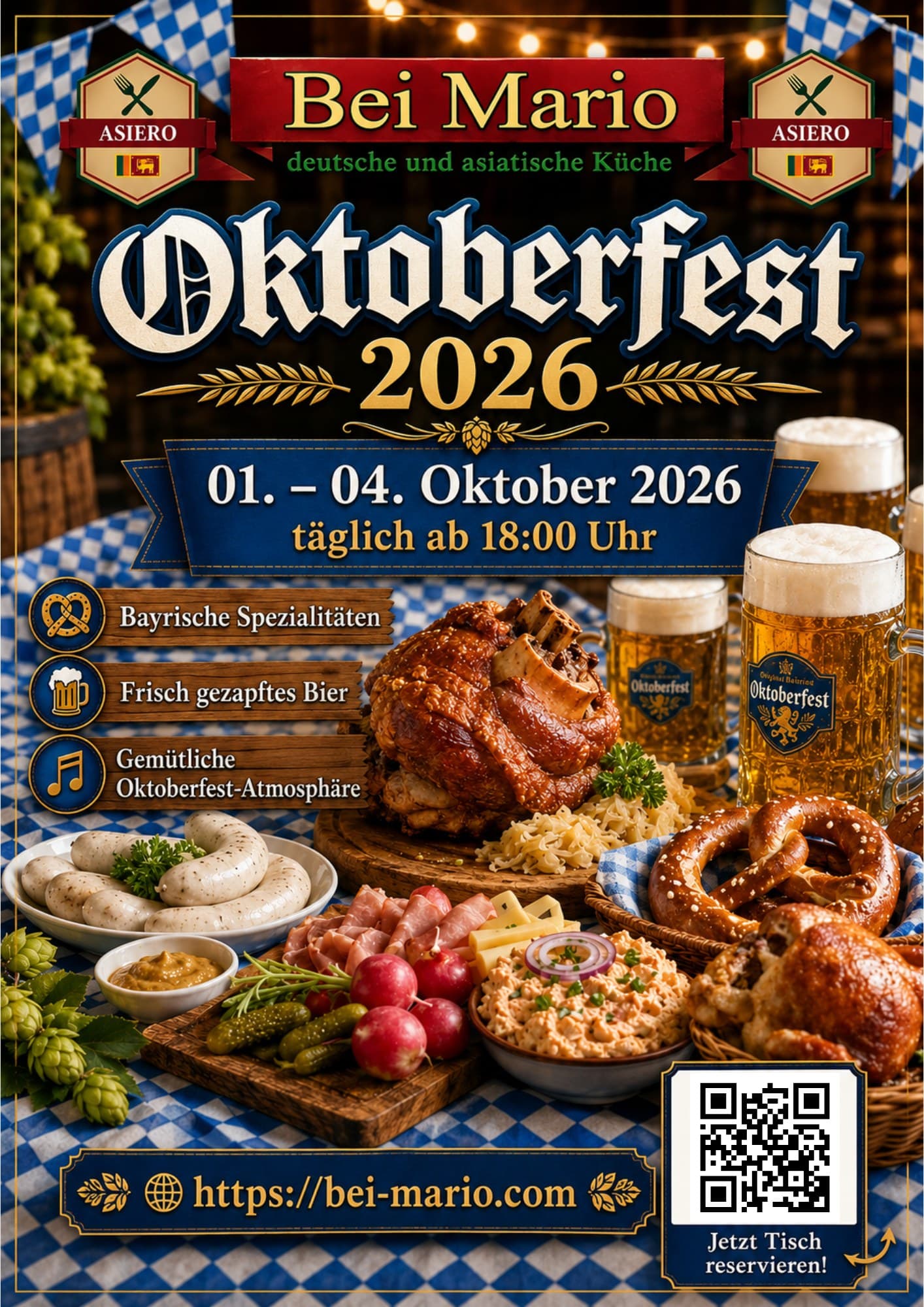 Plakat Eröffnungsfeier mit Oktoberfest