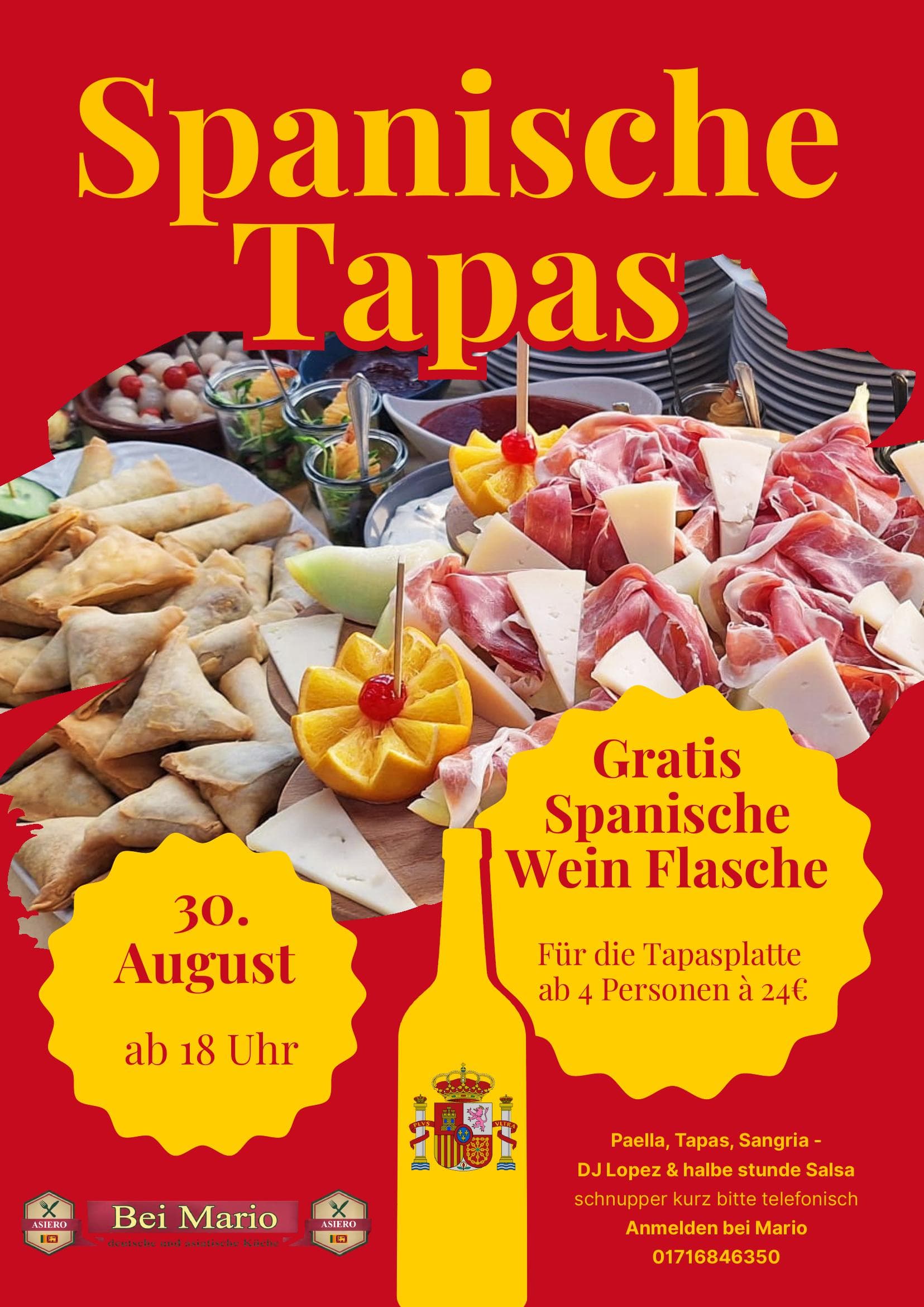 Plakat Spanische Tapas-Nacht